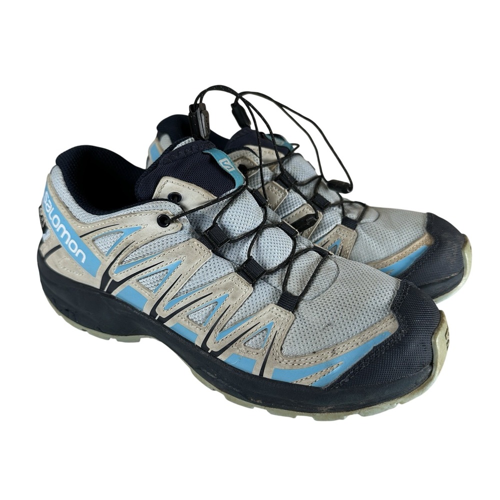 Salomon XA Pro 3D CSWP Shoes Youth Size 5 Blue Waterproof Trail Hiking Sneakers